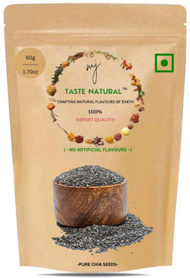 MJ TASTE NATURAL Chia Seeds Rich In Omega Sabja Basil Seeds Non GMO Product Of India Black Chia Seeds(50 g)
