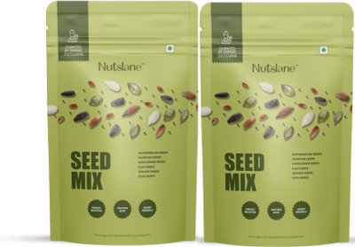 Nutslane Premium Seed Mix 400g, Blend of 6 Super Seeds, High Protein, Superfood Snack, Chia Seeds, Pumpkin Seeds, Watermelon Seeds, Sunflower Seeds, Sesame Seeds(2 x 200 g)