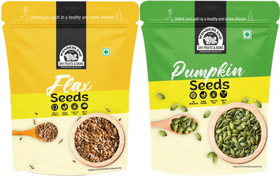 WONDERLAND Flax Seeds and Pumpkin Seeds 500g(Pack of 2 x 250g Each) Brown Flax Seeds, Pumpkin Seeds(2 x 250 g)