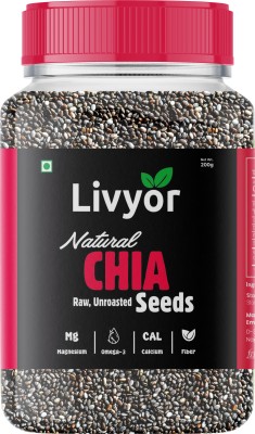 LIVYOR Raw Chia Seeds for Weight loss with Omega 3 and Fiber, Rich in Calcium Unroasted Chia Seeds(200 g)