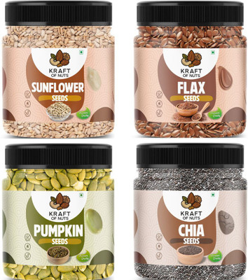 KRAFT OF NUTS KRAFT OF NUTS COMBO SEEDS Chia Seeds, Sunflower Seeds, Roasted Flax Seeds, Pumpkin Seeds(4 x 250 g)
