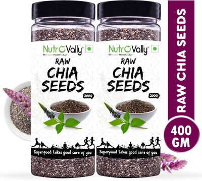 NutroVally for Weight Loss with Omega 3 , Zinc and Fiber, Calcium Rich Chia Seeds Chia Seeds(400 g, Pack of 2)