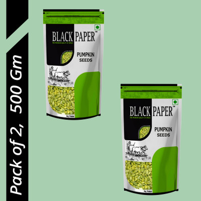 black paper Pumpkin Seeds 500 g - | Protein Rich Seeds | Healthy Diet Snacks Pumpkin Seeds(2 x 250 g)
