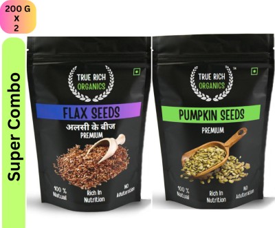 True Rich Organics Pumpkin Seeds & Flax Seeds ALSI for Weight Loss 200g Each Combo Pumpkin Seeds(400 g, Pack of 2)