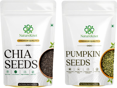 Natureknot Raw Chia Seeds & Pumpkin Seeds Combo Pack For Weight Loss | Chia Seeds, Pumpkin Seeds(2 x 100 g)