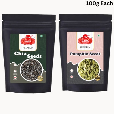 DADA Combo of Chia Seed and Pumpkin Seed (2X100 Gram Each Pack) Chia Seeds, Pumpkin Seeds(200 g, Pack of 2)