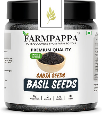 FARMPAPPA Raw Basil Seeds | Sabja Seeds for Weight loss | Tukmaria Basil Seeds(250 g)
