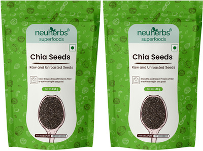 Neuherbs Raw & Unroasted Organic Chia Seeds | Source Of Omega-3 | Chia Seeds(300 g)