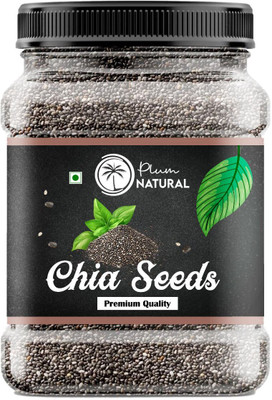 Plum Natural Edible Chia Seeds for Weight Loss Rich in Omega 3, Fiber, Calcium, Protein, Zinc Chia Seeds, Black Chia Seeds(1 kg)