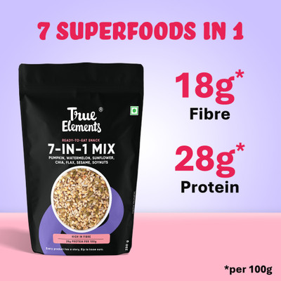 True Elements 7 in 1 Super Seeds and Nut Mix for weight loss, Ready To Eat Healthy snacks Mixed Seeds(250 g)