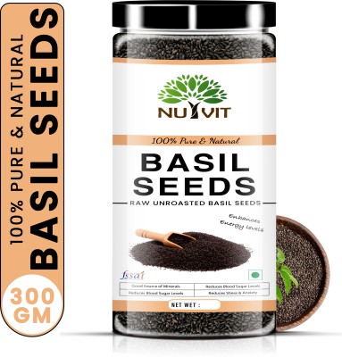 nutvit Raw Basil Seeds Rich In Calcium, Iron, Protein 500Gram Basil Seeds(500 g)