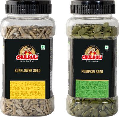 ppchulbuli Sunflower Seeds & Pumpkin Seeds Raw Delicious Seeds for Healthy Heart Sunflower Seeds, Pumpkin Seeds(2 x 100 g)