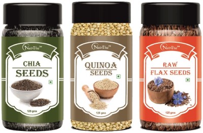 Nutrivue Chia Seeds, Quinoa Seeds and Raw Flax Seeds for Weight Loss Combo Mixed Seeds(375 g, Pack of 3)