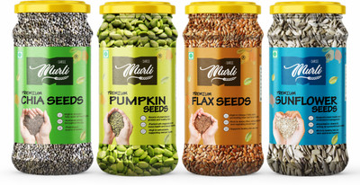 SHREE MURLI Combo Of Chia, Pumpkin, Sunflower & Flax Seeds |Good For Rs. 296 @ 75 %