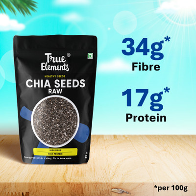 True Elements Raw Chia Seeds for weight loss with Omega 3, Zinc & Fiber, Calcium Rich Chia Seeds(150 g)