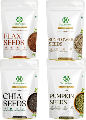 Natureknot Healthy Seeds Combo Pack of 4 | Chia Seeds, Sunflower Seeds, Pumpkin Seeds, Brown Flax Seeds(4 x 100 g)