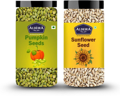 Aldeira Healthy Raw Seeds Combo Pack Each 500g - Pumpkin Seeds & Sunflower Seeds Pumpkin Seeds, Sunflower Seeds(2 x 500 g)