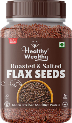 Healthy Wealthy Flax Seeds Roasted, Rich in Omega 3| High in Fibre Roasted Flax Seeds(200 g)