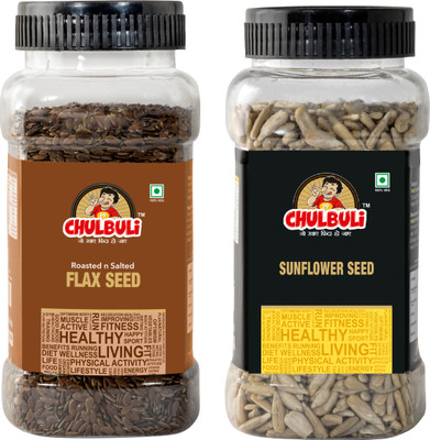 ppchulbuli Sunflower Seeds and Roasted Flax Seeds Premium edible seed Roasted Flax Seeds, Sunflower Seeds(2 x 100 g)