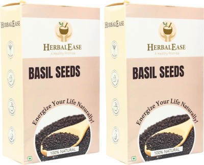 HERBALEASE HERBALEASE Raw Basil / Sabja / Tukhmariya seeds for Weight Loss, Basil Seeds(400 g, Pack of 2)