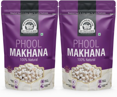 WONDERLAND Foods Phool Makhana Healthy Snacks | Rich Calcium Phool Makhana(200 g, Pack of 2)