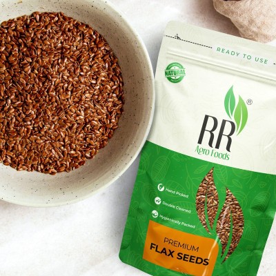 RR AGRO FOODS premium flax seeds rich in fibre |Power-Packed With omega-3 fatty acids Brown Flax Seeds(500 g)