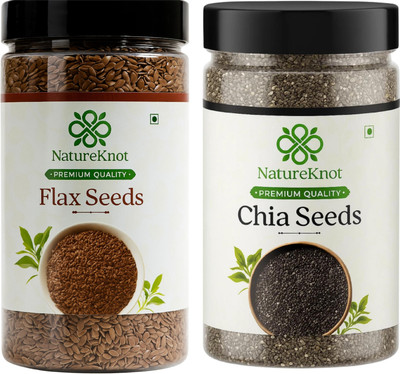 Natureknot Chia Seeds & Flax Seeds Combo Pack 800g | Chia Seeds(2 x 400 g)