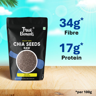 True Elements Raw Chia Seeds for Weight Loss, Rich in High Fibre and Calcium Chia Seeds(500 g)