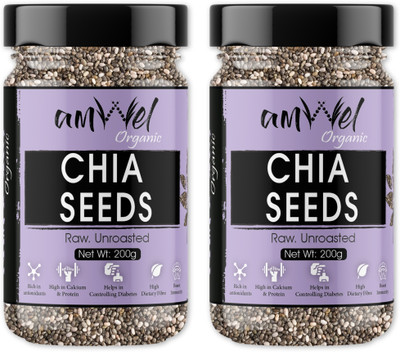 Amwel Raw Chia Seeds - Pack of Two Chia Seeds(2 x 200 g)
