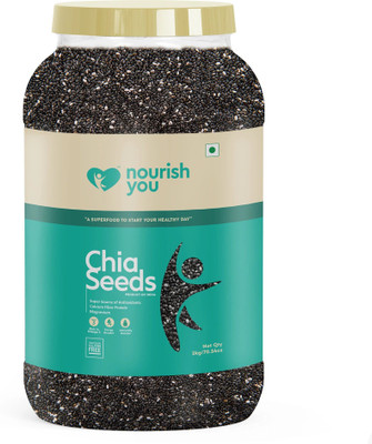 Nourish You Raw Edible Chia Seeds with Protein, Zinc, Omega 3 & Fiber for Weight Loss Black Chia Seeds(2 kg)