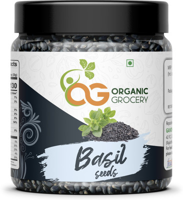 Organic Grocery Raw and Unroasted Premium Basil Seeds for Weight Loss Basil Seeds(250 g)