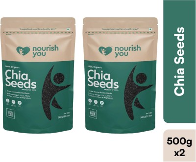 Nourish You Raw Black Chia Seeds with Omega 3, Calcium Rich, Zinc and Fiber for Weight Loss Black Chia Seeds(1 kg)