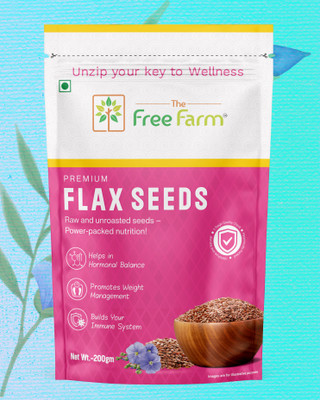 The Free Farm Premium Flax Seeds | Raw & Unroasted | Hormonal Balance & Immunity Support Brown Flax Seeds(200 g)