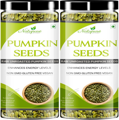 Natupure Raw Pumpkin Seeds High Protein and Fibre Rich Superfood Healthy Pumpkin Seeds(2 x 200 g)