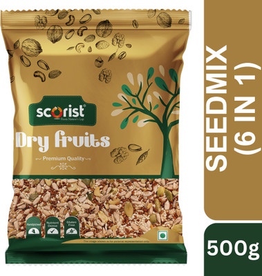 Scorist Popular Seed Mix (6 in 1) 500g | 6 Super Seeds in 1 Mix | Pumpkin Seeds, Sunflower Seeds, Sesame Seeds, Brown Flax Seeds, Watermelon Seeds, Chia Seeds(500 g)