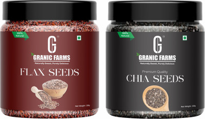 GRANIC FARMS Premium Raw Chia Seeds+Flax Seeds Combo 250gm Each| Immunity Booster|Pack Of 2| Chia Seeds, Brown Flax Seeds(2 x 250 g) GRANIC FARMS Premium Raw Chia Seeds+Flax Seeds Combo 250gm Each| Immunity Booster|Pack Of 2| Chia Seeds, Brown Flax Seeds(2 x 250 g)