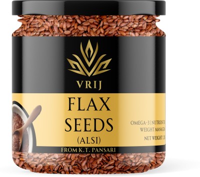 VRIJ Flax Seeds (Alsi) for Hair Growth | Rich in Protein, Iron & Dietary Fiber Golden Flax Seeds(250 g)