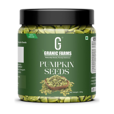 GRANIC FARMS Premium Raw Pumpkin Seeds, AAA Grade Jumbo High in Protein, Healthy Pumpkin Seeds(250 g)