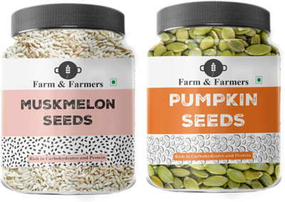 Farm & Farmers Raw Muskmelon and Pumpkin Seeds Muskmelon Seeds, Pumpkin Seeds(2 x 75 g)