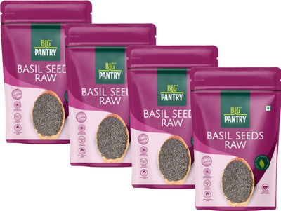 BIG PANTRY Raw Basil/Sabza Seeds | Tukmaria Seeds for Weight loss | Good for Heart Health Basil Seeds(4 x 200 g)