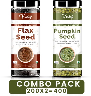 vsadey Vsadey Raw Flax Seeds & Pumpkin Seeds 200X2 - Combo Pack Brown Flax Seeds, Pumpkin Seeds(200 g, Pack of 2)