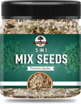 nutra king 5 IN ONE SUPER SEEDS MIX (CHIA / PUMPKIN / SUNFLOWER / FLAX ) 250GM JAR PACK Mixed Seeds(250 g)