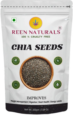 REEN NATURALS Organic Chia Seeds for Weight Loss, Digestion & Heart | Calcium Rich and Omega 3 Chia Seeds(200 g)