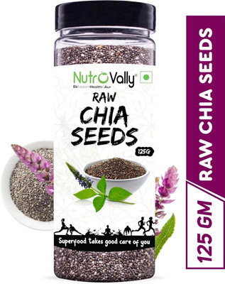 NutroVally Chia Seeds for weight Loss with Omega 3, Calcium and Fiber Rich Chia Seeds(125 g)