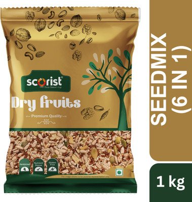 Scorist Popular Seed Mix (6 in 1) 1kg | 6 Super Seeds in 1 Mix | Pumpkin Seeds, Sunflower Seeds, Sesame Seeds, Brown Flax Seeds, Watermelon Seeds, Chia Seeds(1000 g)
