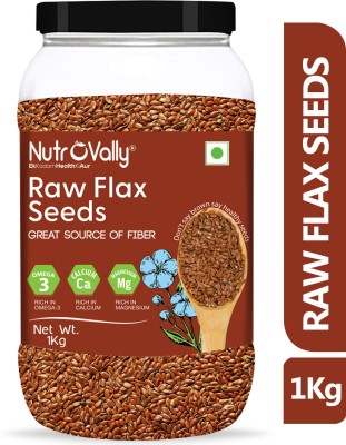 NutroVally Flax Seeds for Weight Loss Rich in Protein, Fiber and Omega 3 with Healthy Heart Brown Flax Seeds(1 kg)