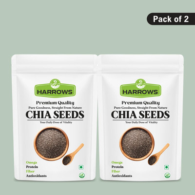 Harrows Harrows Raw Chia Seeds for Weight Loss with Omega 3 , Calcium, Fiber Rich Chia Seeds(2 x 100 g)
