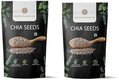 Indian flavor Co. Superfood for Weight Management | Rich in Fiber, Protein, Calcium & Omega Chia Seeds(2 x 200 g)