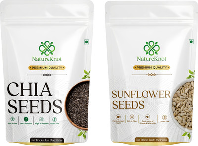 Natureknot Raw Chia Seeds & Sunflower Seeds Combo Pack | Chia Seeds, Sunflower Seeds(2 x 100 g)