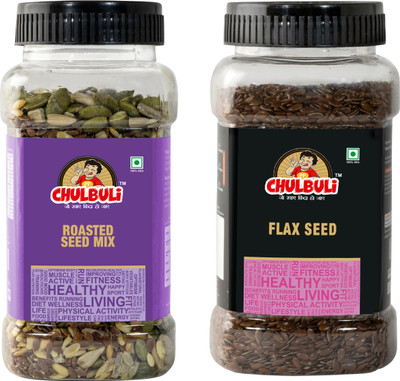 ppchulbuli Raw Flax Seeds & Seed Mix Better Heart Health Perfect for Healthy Breakfast Brown Flax Seeds, Mixed Seeds(2 x 100 g)